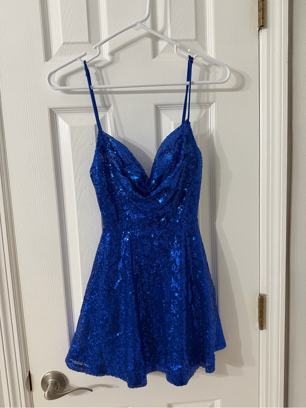 Lucy in the Sky Royal Blue Sequin Slip Dress